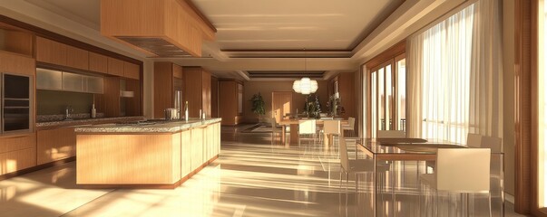 Kitchen and dining room interior