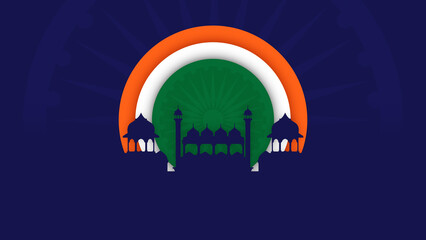 Republic Day Fort with Tricolor Circles