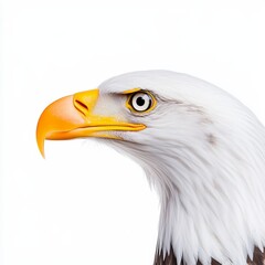 Fototapeta premium A transparent background Bald Eagle close-up, perfect for wildlife-themed projects.