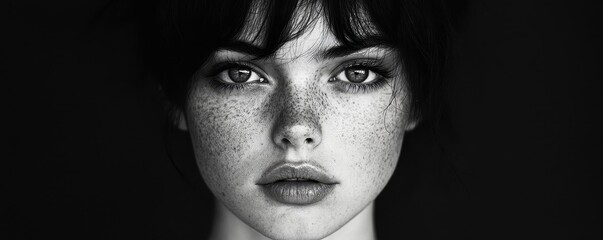 Minimalistic and arty portrait of a raw beauty French girl without make up.