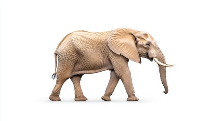 Obraz premium A regal elephant moves elegantly across the scene, ideal for wildlife conservation initiatives and educational resources.