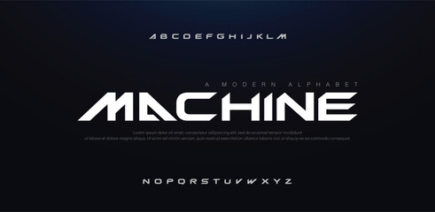 Technology future modern alphabet fonts. Science typography bold font uppercase. vector illustration