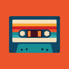 cassette music retro style.eps