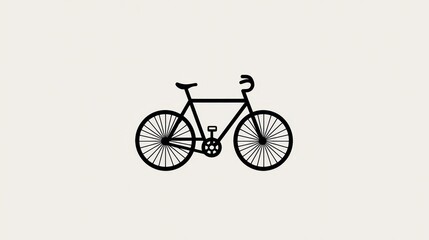 Naklejka premium A simple black depiction of a bicycle, featuring a timeless design with two wheels, a seat, and handlebars. This modern art piece embodies the essence of cycling and transportation.