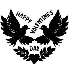 An elegant Valentine's Day calligraphy logo featuring a bokeh effect on a clean white background is perfect for celebrating love and special occasions in a romantic style.