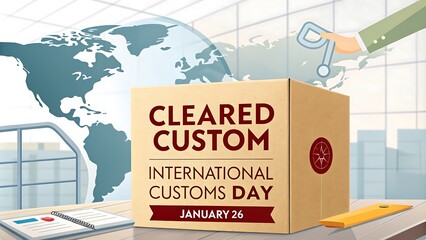 International Customs Day, illustration Art, Customs Day, Poster, Banner, Post, 
