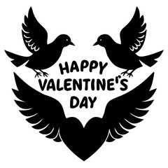 An elegant Valentine's Day calligraphy logo featuring a bokeh effect on a clean white background is perfect for celebrating love and special occasions in a romantic style.