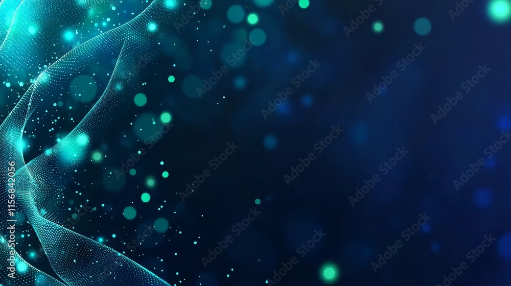 Poster a stock image of a digital abstract technology green data matrix, emphasizing a broad connection con