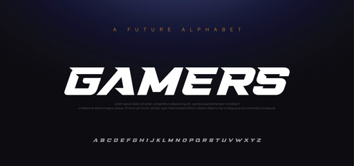 Sport Modern Italic Alphabet Font. Typography urban style fonts for technology, digital, movie logo design. vector illustration
