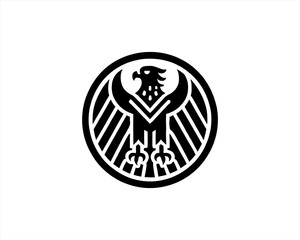 Eagle silhouette logo design icon vector template. Black Color Eagle icon illustration.