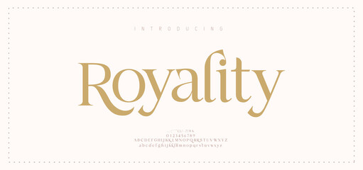 Elegant luxury alphabet letters font and number. Typography classic lettering serif fonts decorative wedding logo vintage retro concept. vector illustration