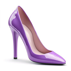 elegant purple high heel shoe isolated on white background