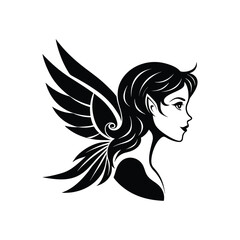 cute beautiful lady with wings.eps