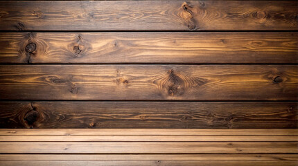 Rustic Wooden Table with a Wooden Wall Background for a Cozy Setting