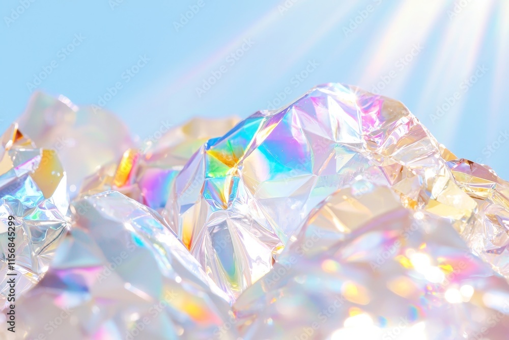 Poster a warm setting with bright, radiant sunlight flares and an array of colorful refractions.