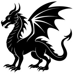 A large dragon flying over a lush green hillside. 