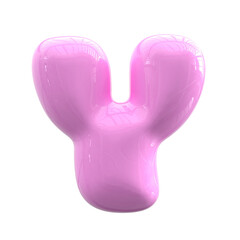 Pink Balloon Font Letter Y