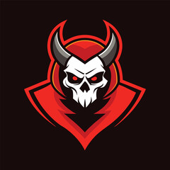devil skull mascot esport logo.eps