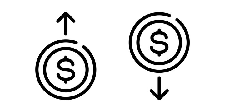 Profit icon set. Money increase icon