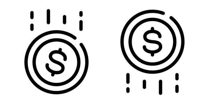 Profit icon set. Money increase icon
