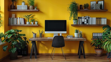 flat design, illustration, The Friendly Workspace: Decorating your desk to boost positive energy