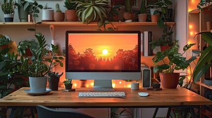 flat design, illustration, The Friendly Workspace: Decorating your desk to boost positive energy