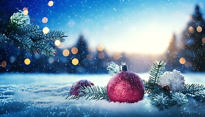 Christmas - Winter background with Christmas decorations