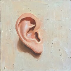 Fototapeta premium The Ear: A Study in Light and Shadow