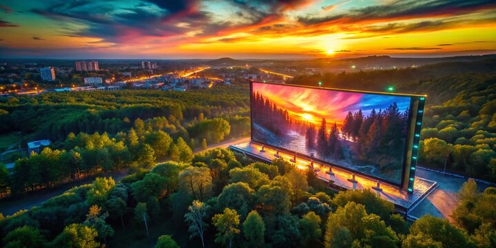 Aerial View of Television Screen Displaying Hidden Subliminal Messages