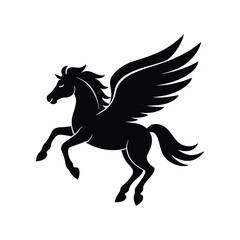 flying horse vector on white background.eps