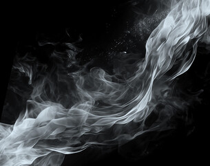 Smoke design against a black backdrop