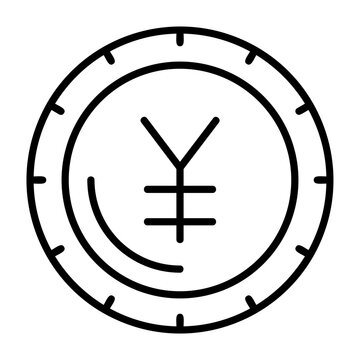 recommend clip art: Yen sign Outline Style Icon