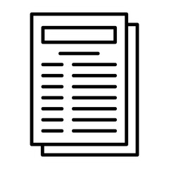 Bank statement Outline Style Icon