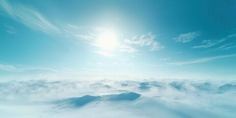 Clear blue sky with a sun shining brightly