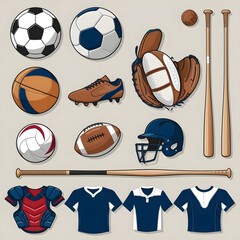 Essential Sports Gear: Soccer, Volleyball, Baseball & Rugby Equipment Collection