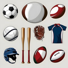 Essential Sports Gear: Soccer, Volleyball, Baseball & Rugby Equipment Collection