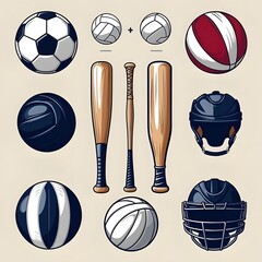 Essential Sports Gear: Soccer, Volleyball, Baseball & Rugby Equipment Collection