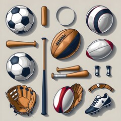 Essential Sports Gear: Soccer, Volleyball, Baseball & Rugby Equipment Collection