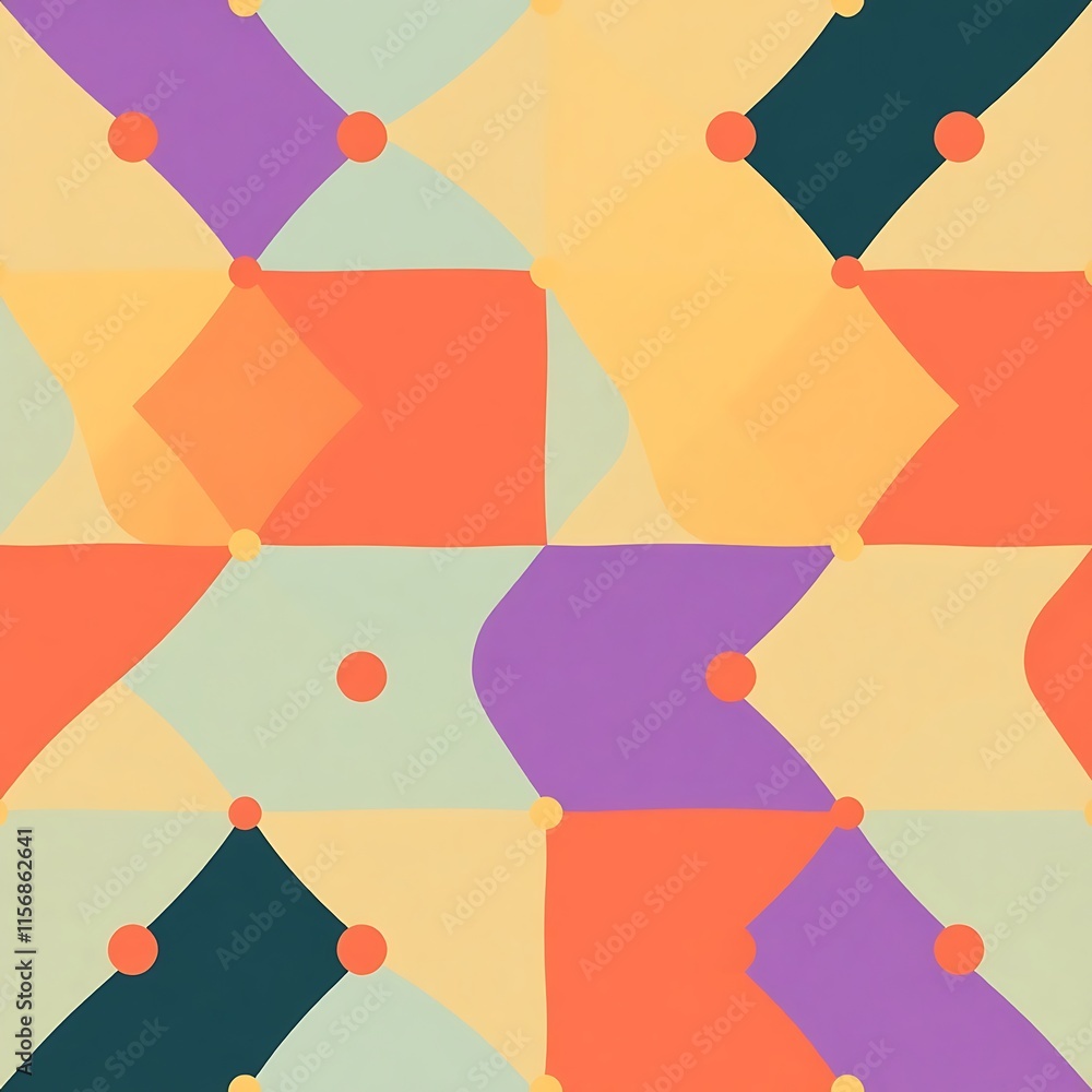 Poster abstract geometric pattern: vibrant and playful, this seamless pattern features a captivating blend 