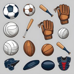 Essential Sports Gear: Soccer, Volleyball, Baseball & Rugby Equipment Collection