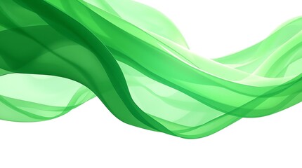 green fabric, translucent fabric, flowing ripples, soft folds, weightless motion, delicate texture, clean background, smooth fabric, elegant design, mid-air fabric, modern composition, light diffusion