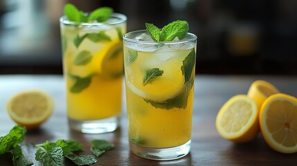Refreshing Homemade Lemonade with Mint