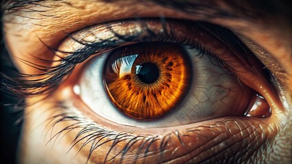 Close-up Brown Eye Side Glance - Authentic Documentary Style Stock Photo
