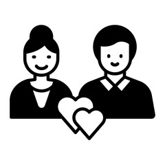 Couple black icon