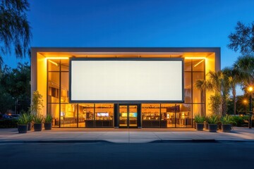 Obraz premium Modern Storefront with Blank Billboard 