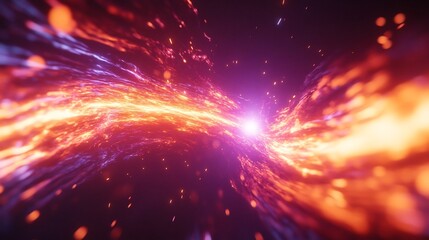 Obraz premium Intense Cosmic Explosion Illuminating the Universe with Radiant Energy and Fiery Passion
