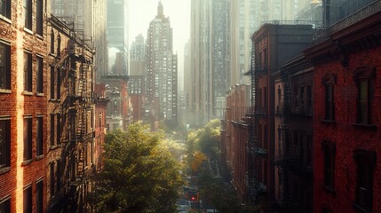 Fototapeta premium Rainy Day in the City: Urban Architecture Photography