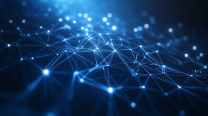 Abstract blue background with glowing geometric lines. Futuristic technology concept. Suit for brochure, corporate, website, poster, banner, cover modern