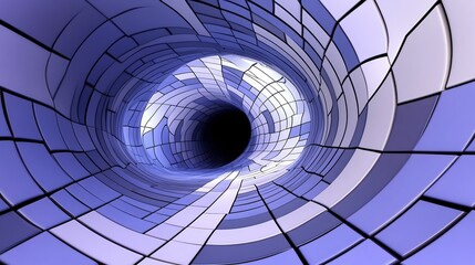 Naklejka premium Surreal Spiral Tunnel Mesmerizing Futuristic Digital Visualization in Metallic Hues