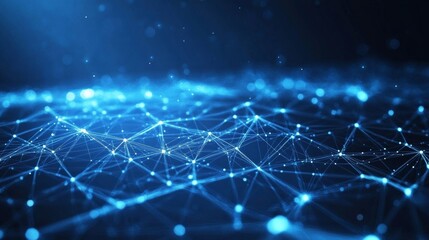 Abstract blue background with glowing geometric lines. Futuristic technology concept. Suit for brochure, corporate, website, poster, banner, cover modern